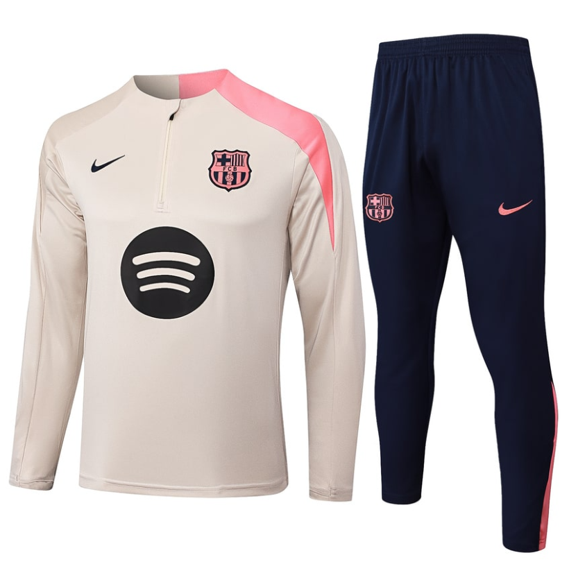 ברצלונה - חליפת אימון ארוכה בז' כחולה עונת 2025/2026