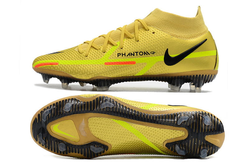 נעלי כדורגל לגברים Nike Phantom GT2 High-Top זהב